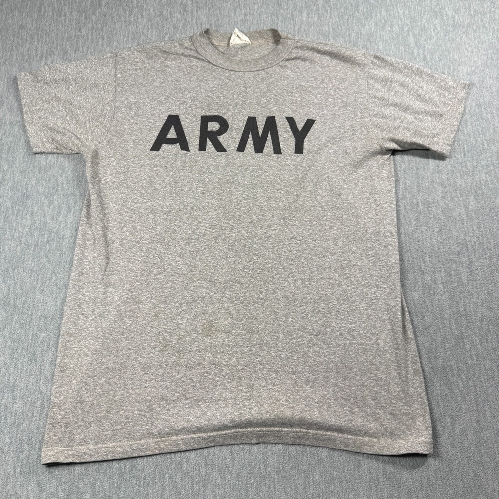 Unicor Shirt Men Medium Gray Army‎ Physical Fitness Uniform PFU Military Tee VTG